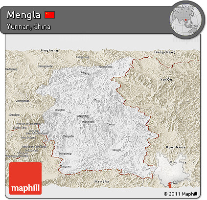 Classic Style Panoramic Map of Mengla