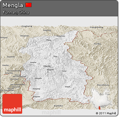 Classic Style Panoramic Map of Mengla