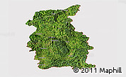 Satellite Panoramic Map of Mengla, cropped outside