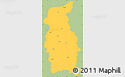 Savanna Style Simple Map of Mengla, single color outside
