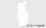 Silver Style Simple Map of Mengla, cropped outside