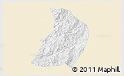 Classic Style 3D Map of Menglian, single color outside