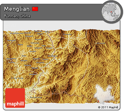 Physical 3D Map of Menglian
