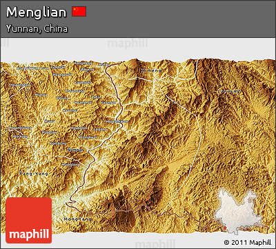 Physical 3D Map of Menglian