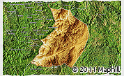 Physical 3D Map of Menglian, satellite outside