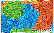 Political 3D Map of Menglian