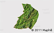 Satellite 3D Map of Menglian, cropped outside