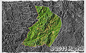 Satellite 3D Map of Menglian, desaturated