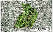 Satellite 3D Map of Menglian, lighten, semi-desaturated