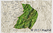 Satellite 3D Map of Menglian, shaded relief outside