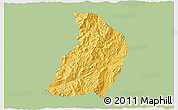 Savanna Style 3D Map of Menglian, single color outside
