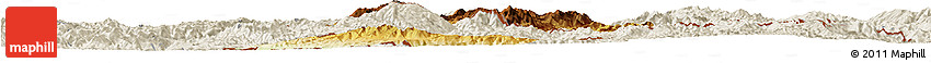 Physical Horizon Map of Menglian, shaded relief outside