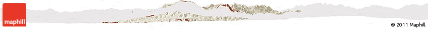 Shaded Relief Horizon Map of Menglian, cropped outside