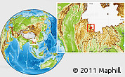 Physical Location Map of Menglian, highlighted parent region