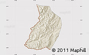 Shaded Relief Map of Menglian, cropped outside