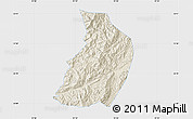 Shaded Relief Map of Menglian, single color outside