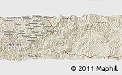 Shaded Relief Panoramic Map of Menglian