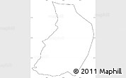 Blank Simple Map of Menglian, cropped outside