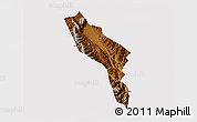 Physical 3D Map of Midu, cropped outside