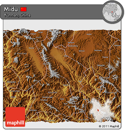 Physical 3D Map of Midu