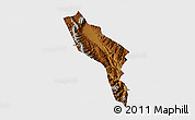 Physical 3D Map of Midu, single color outside