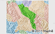 Political 3D Map of Midu, lighten