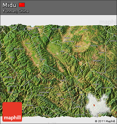 Satellite 3D Map of Midu