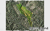 Satellite 3D Map of Midu, semi-desaturated