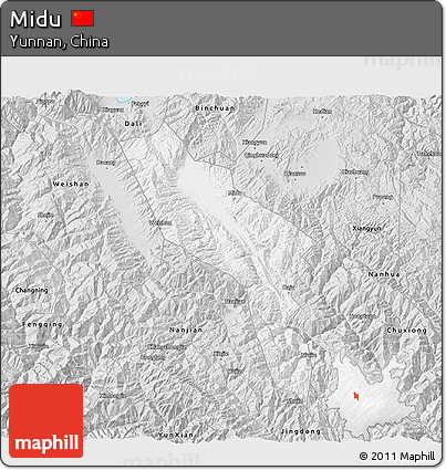 Silver Style 3D Map of Midu