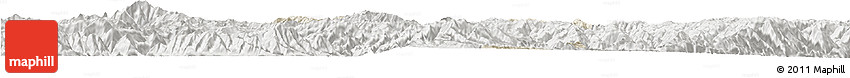 Shaded Relief Horizon Map of Midu, lighten, semi-desaturated