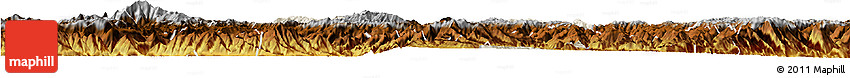 Shaded Relief Horizon Map of Midu, physical outside