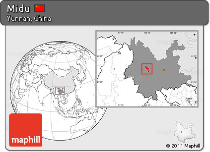 Blank Location Map of Midu, highlighted country, highlighted parent region