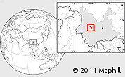 Blank Location Map of Midu, highlighted parent region
