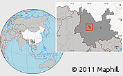 Gray Location Map of Midu, highlighted country, highlighted parent region
