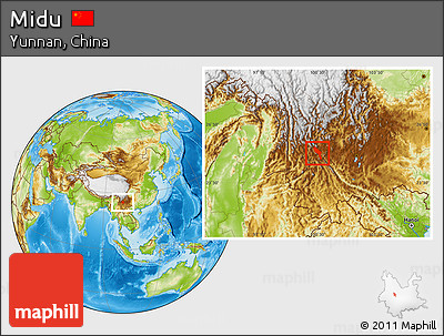 Physical Location Map of Midu