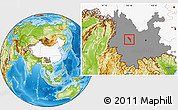 Physical Location Map of Midu, highlighted country, highlighted parent region