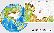 Physical Location Map of Midu, highlighted country