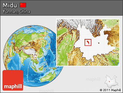 Physical Location Map of Midu, highlighted parent region