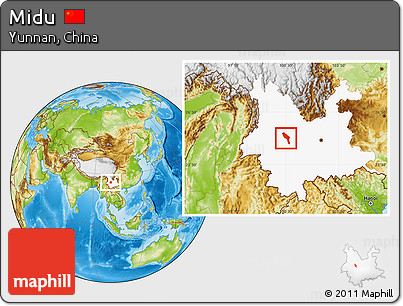 Physical Location Map of Midu, highlighted parent region