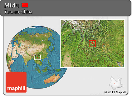 Satellite Location Map of Midu