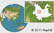 Satellite Location Map of Midu, highlighted parent region