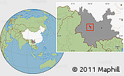 Savanna Style Location Map of Midu, highlighted country, highlighted parent region