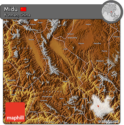 Physical Map of Midu