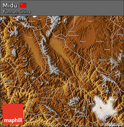 Physical Map of Midu