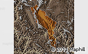 Physical Map of Midu, semi-desaturated