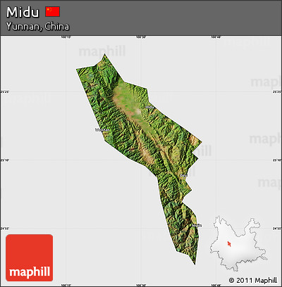 Satellite Map of Midu, single color outside