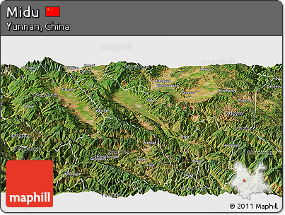 Satellite Panoramic Map of Midu