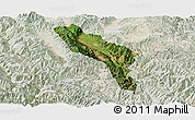 Satellite Panoramic Map of Midu, lighten