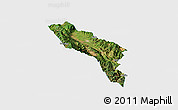 Satellite Panoramic Map of Midu, single color outside