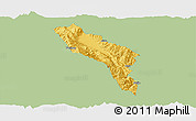 Savanna Style Panoramic Map of Midu, single color outside